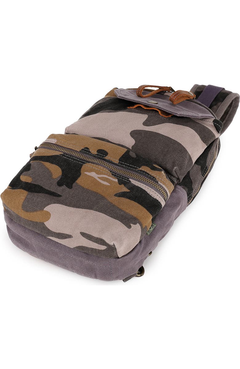 TSD Brand Mountain Leaf Rugged Trail Ready Sling Bag, Alternate, color, Grey Camo