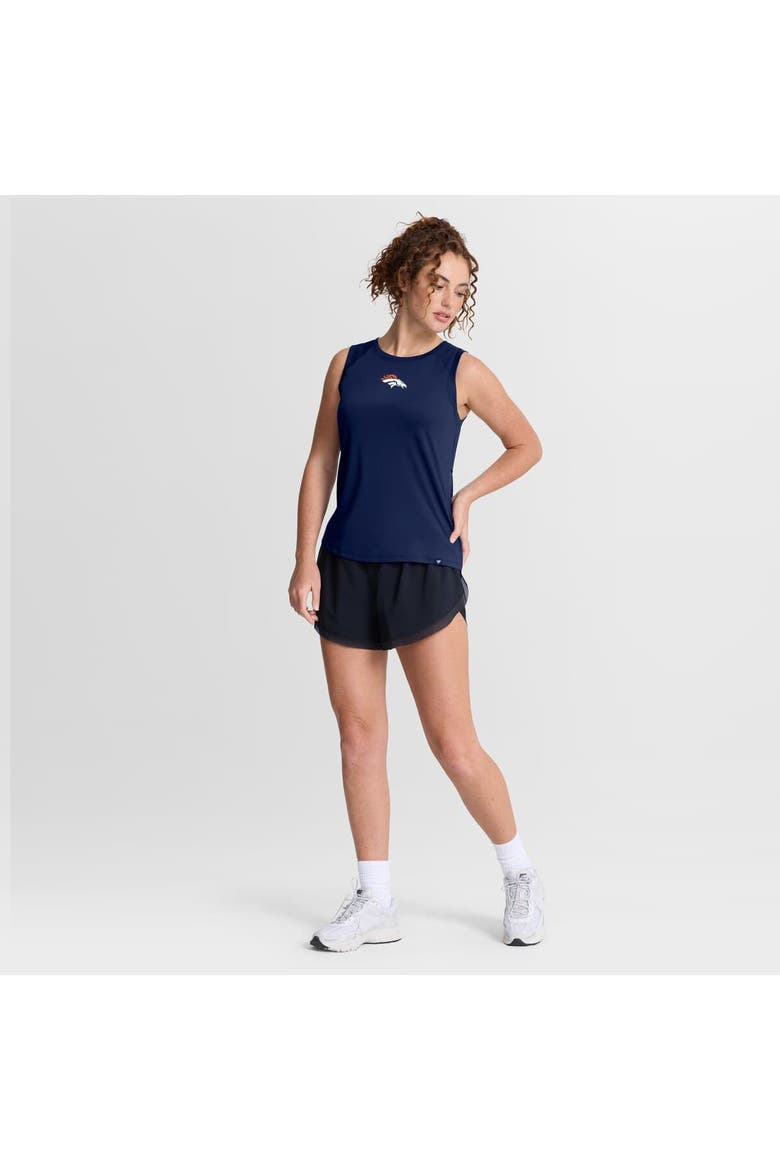 Women's Fanatics Navy Denver Broncos Draped Mesh Back Performance​ Tank Top, Alternate, color, Navy