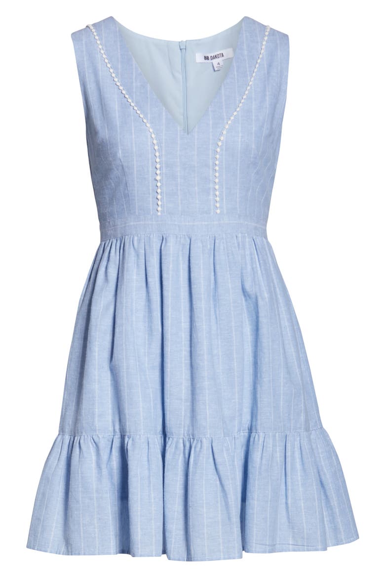 BB Dakota It's a Date Linen & Cotton Sundress, Alternate, color, CHAMBRAY
