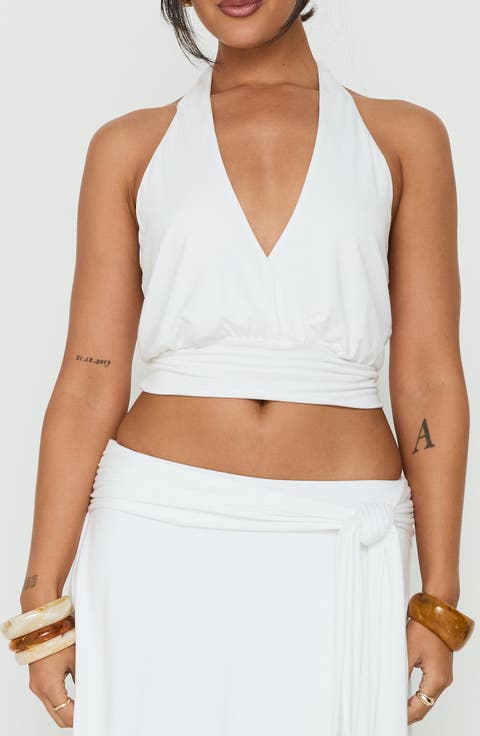 Arabele Halter Wrap Top