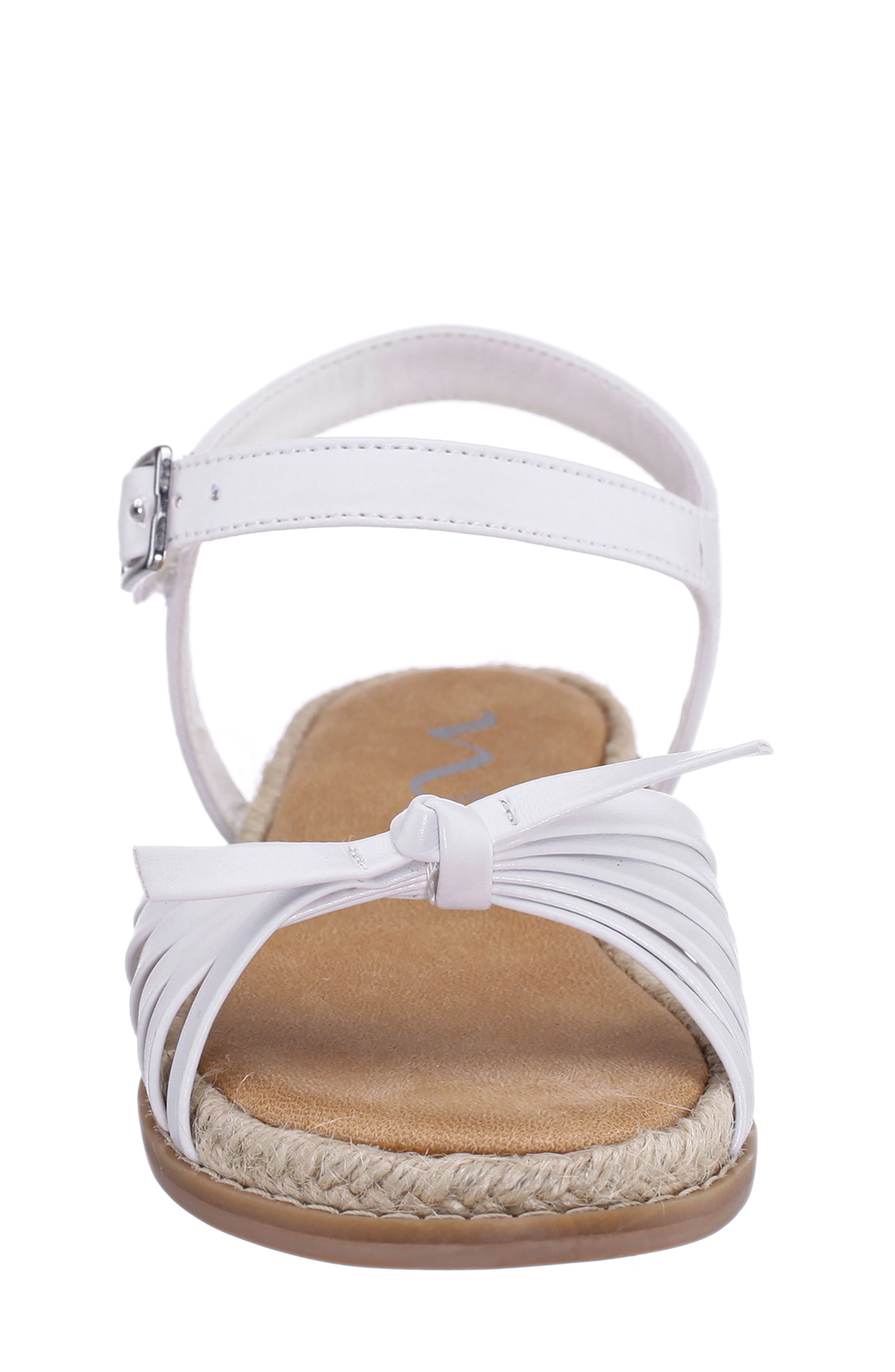 Nina Kids' Alisia Espradille Ankle Strap Sandal, Alternate, color, White Smooth