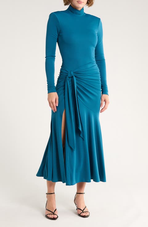 Johnson Side Ruched Long Sleeve Jersey Dress