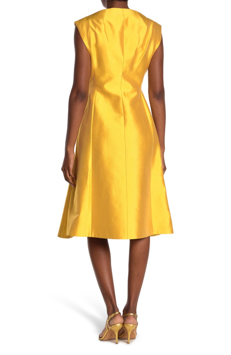 Akris Split Neck Silk Dress, Alternate, color, 