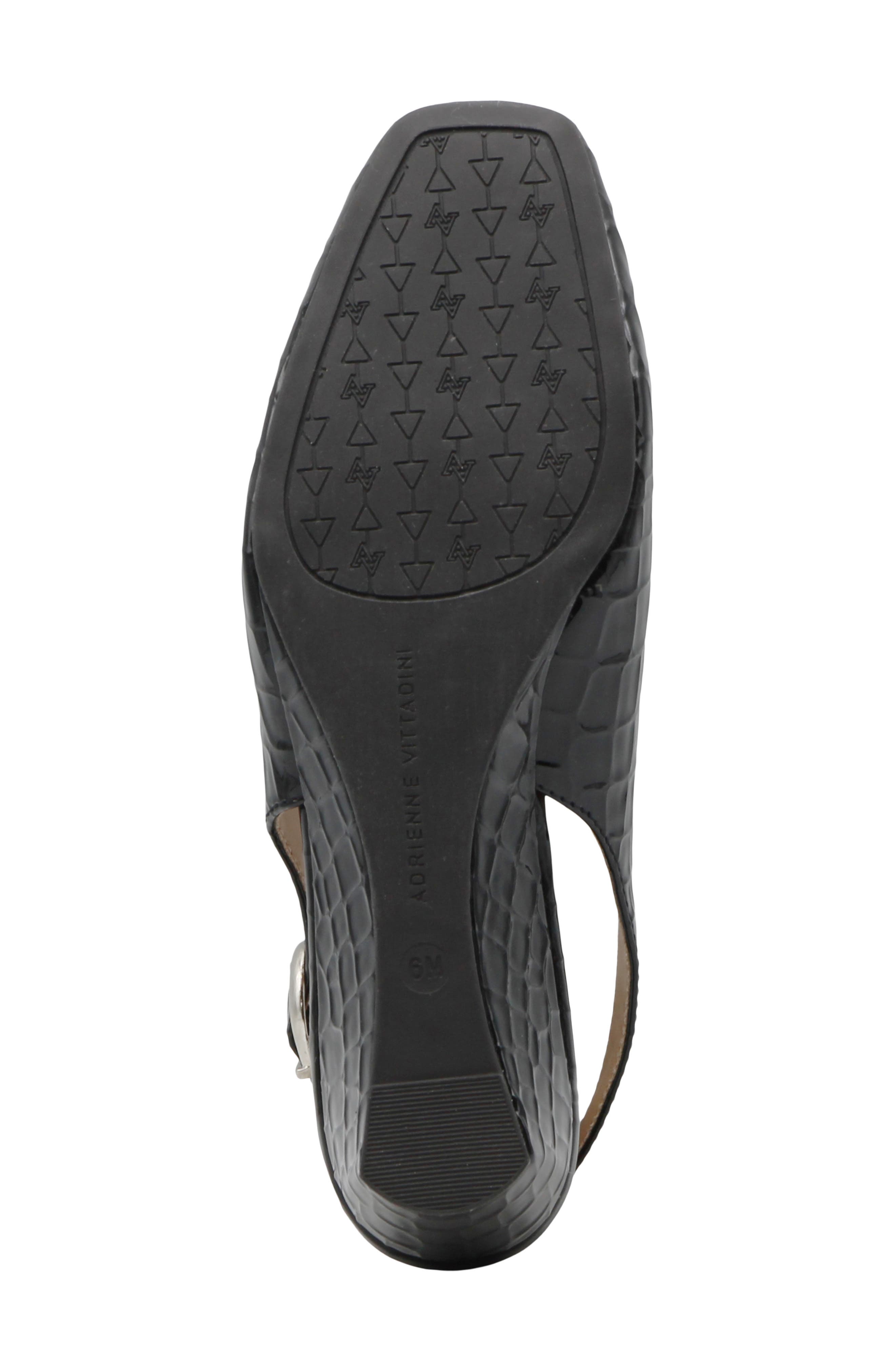 Pesky Croc Embossed Faux Leather Slingback Wedge Pump, Alternate, color, BLACK CP