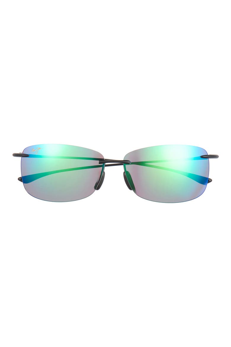 Gender Inclusive Core Polarized Square Sunglasses, Main, color, BLACK BLACK GREEN
