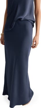 MANGO Satin Maxi Skirt