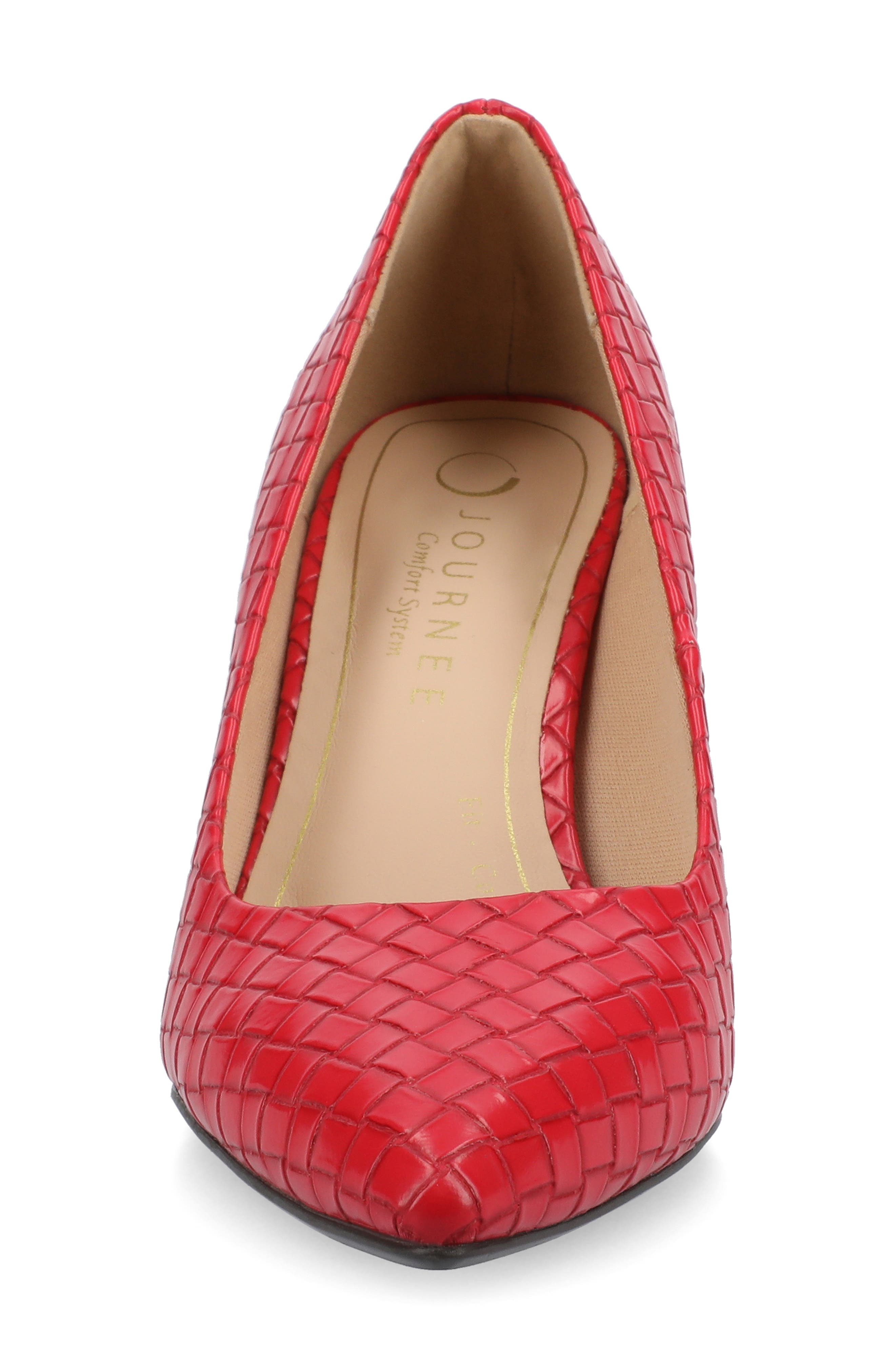Scylee Pump, Alternate, color, RED WOVEN