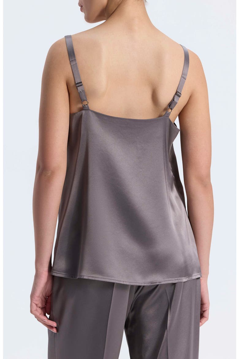 Satin Tank Top with Round Neck and Adjustable Straps, Alternate, color, Light Grey