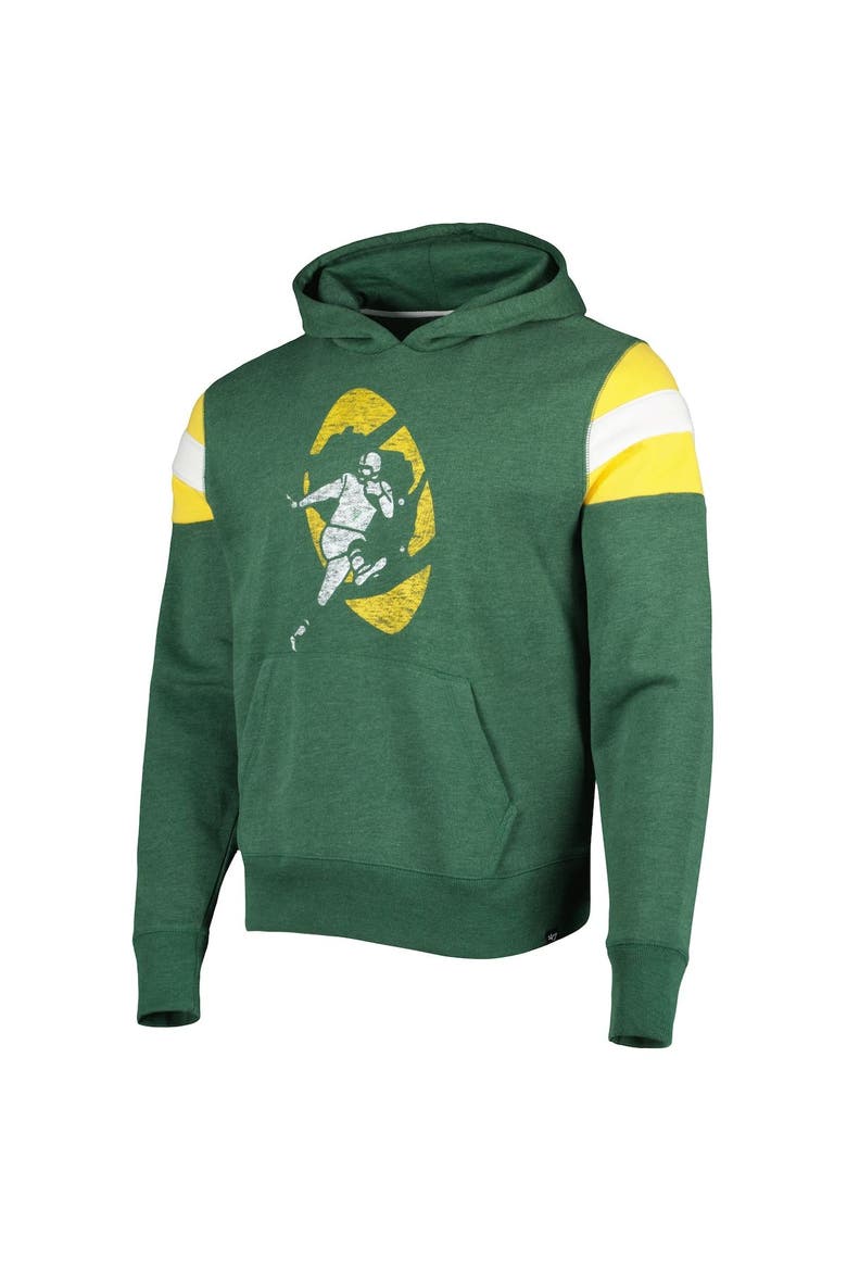 Men's '47 Green Green Bay Packers Legacy Premier Nico Pullover Hoodie, Alternate, color, Heather Green
