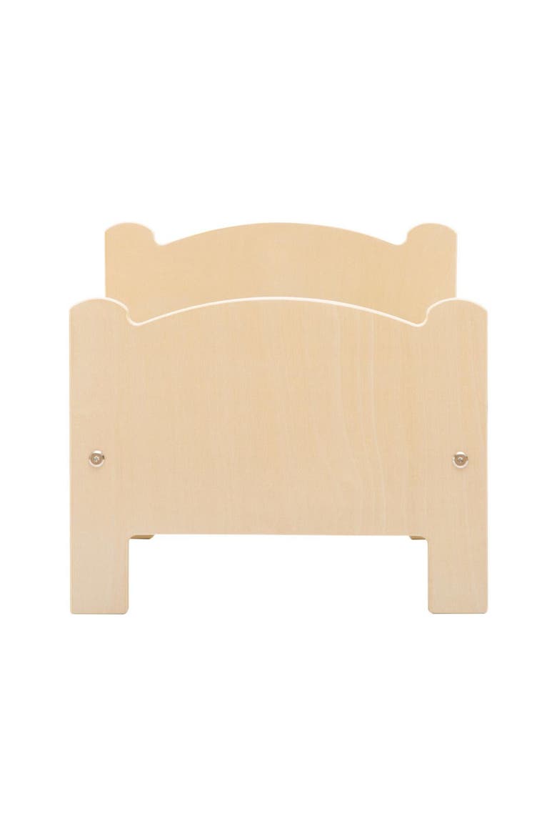 Wooden Doll Bed with Bedding, Alternate, color, Beige