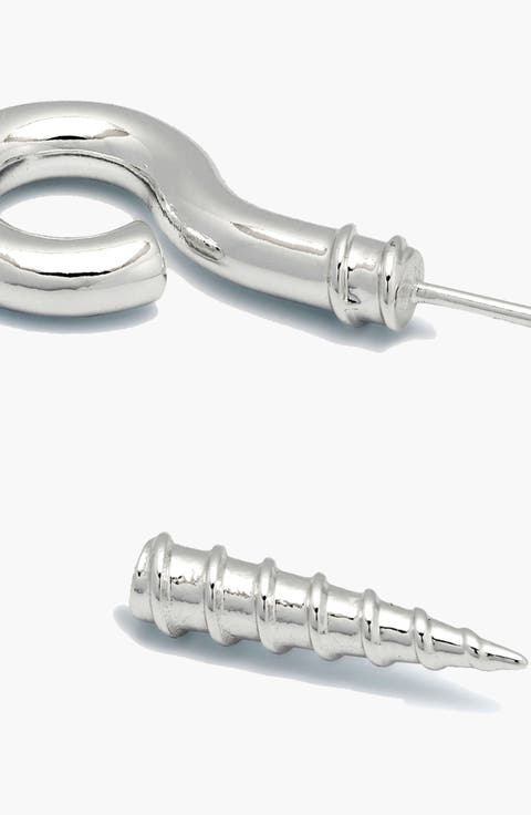 Screw Stud Earring In Silver