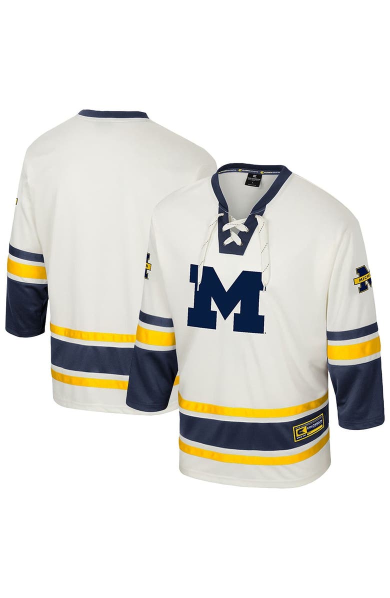 COLOSSEUM Men's Colosseum Cream Michigan Wolverines Puck Proud Fashion Hockey Jersey, Main, color, Cream