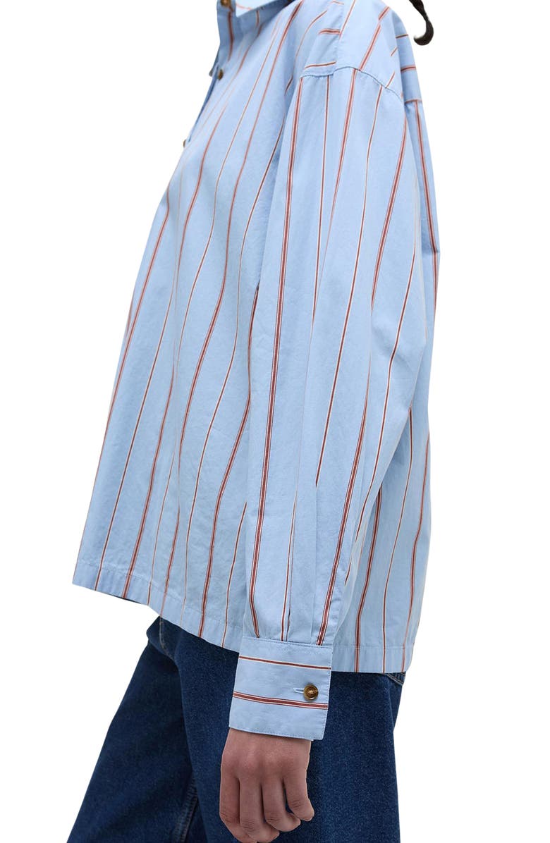 Barbour Saffron Stripe Button-Up Shirt, Alternate, color, Ice Blue Stripe