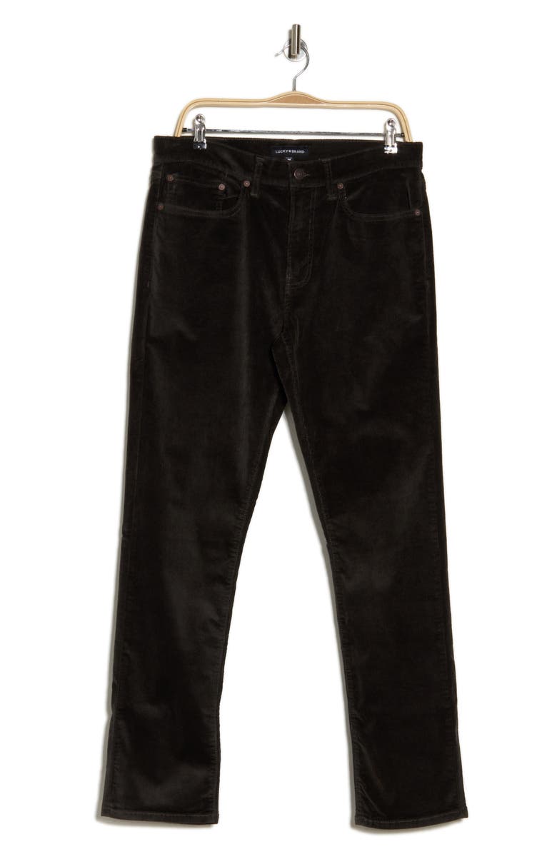 Lucky Brand 121 Slim Straight Corduroy Pants, Alternate, color, Raven