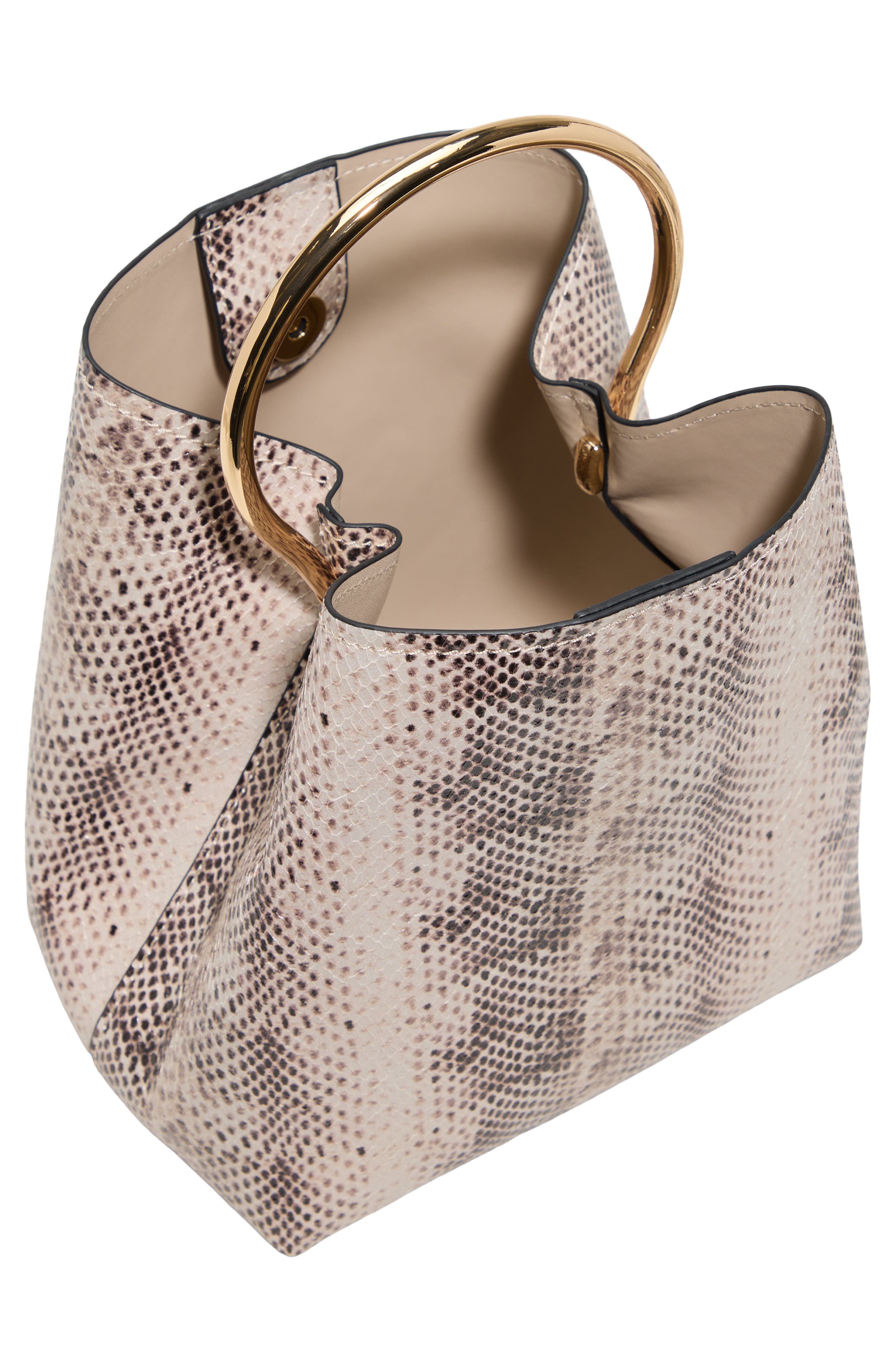 Reveille Faux Leather Bucket Bag, Alternate, color, BONE