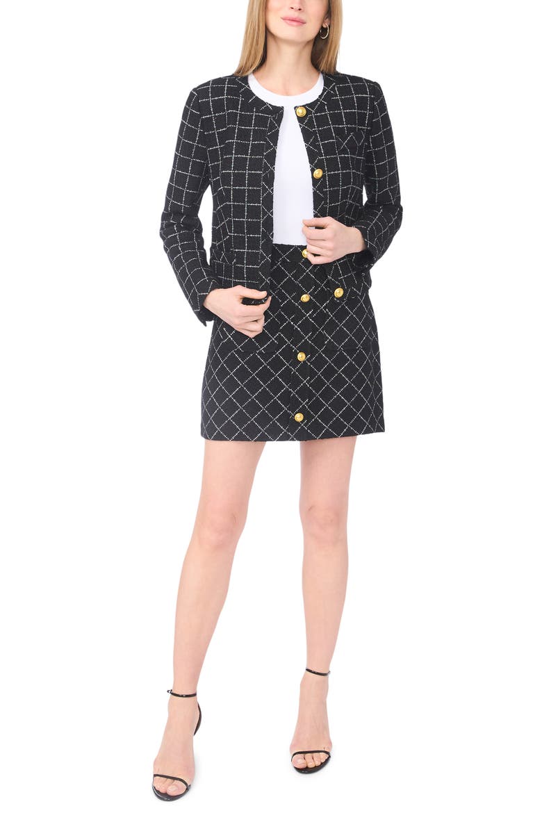 Brenton Tweed Miniskirt, Alternate, color, RICH BLACK