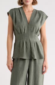 MAX STUDIO Pleat Front Top