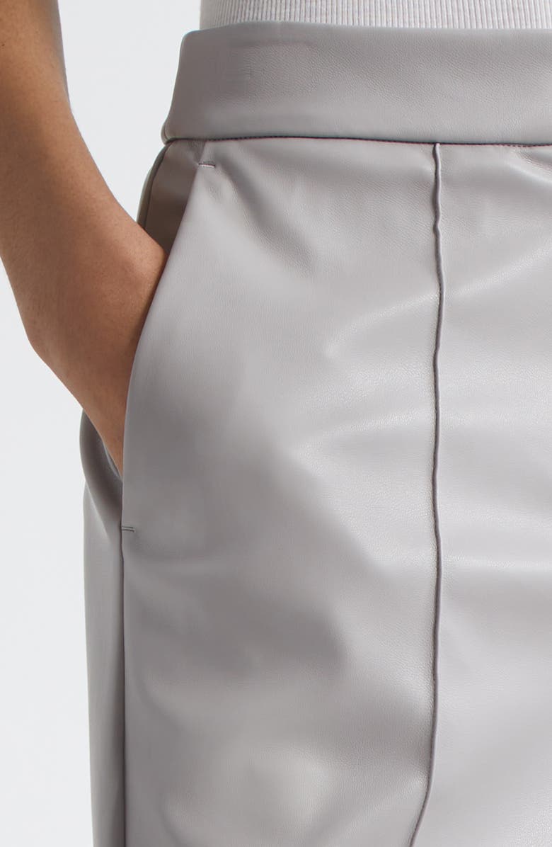 MM by Max Mara Sport Faux Leather Ankle Pants, Alternate, color, Light Grey