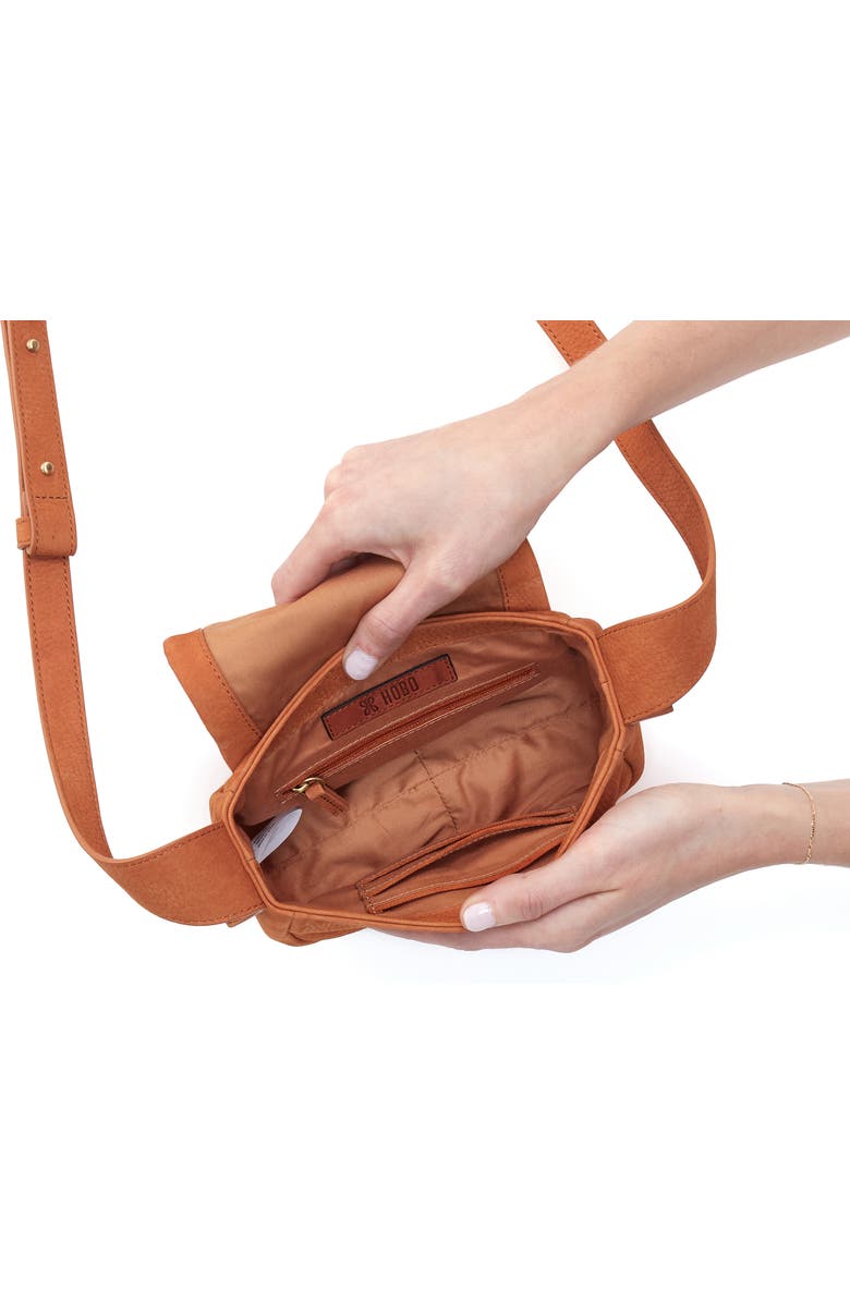 HOBO Mini Bonita Leather Messenger Bag, Alternate, color, Marmalade