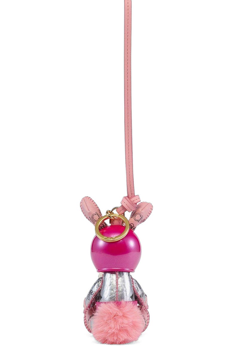 MCM Aren Space Rabbit Charm in Visetos, Alternate, color, 