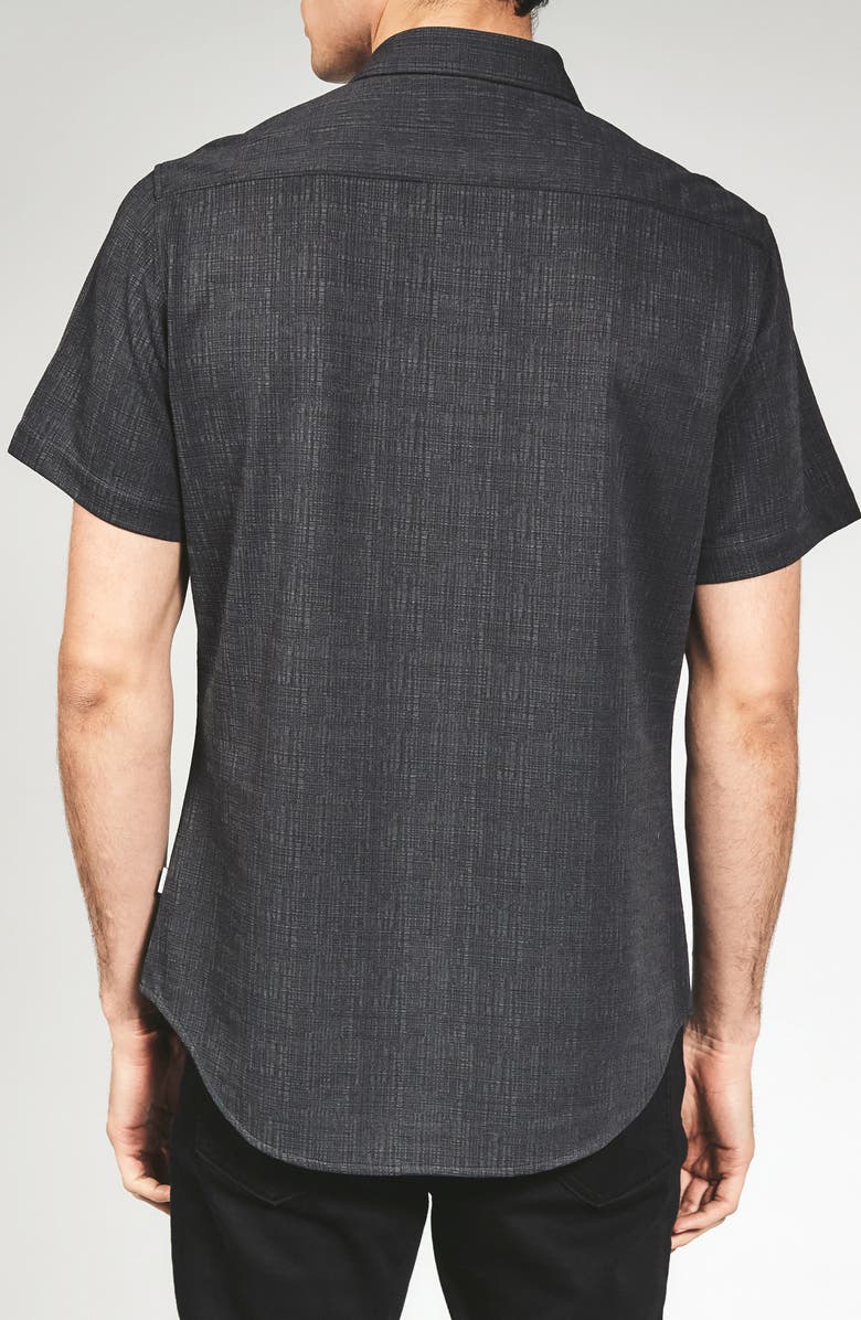 7 Diamonds Camino Short Sleeve Knit Button-Up Shirt, Alternate, color, Charcoal