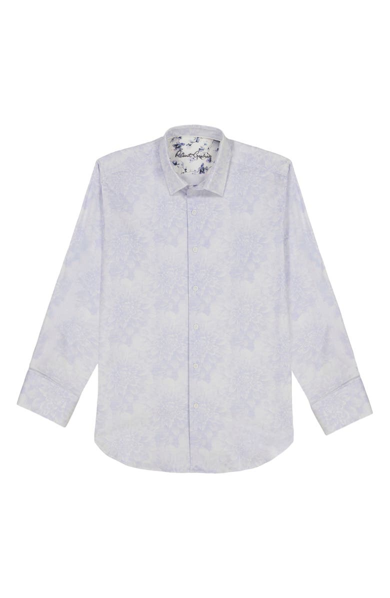 Robert Graham Lexington Stretch Cotton Button-Up Shirt, Alternate, color, Light Blue