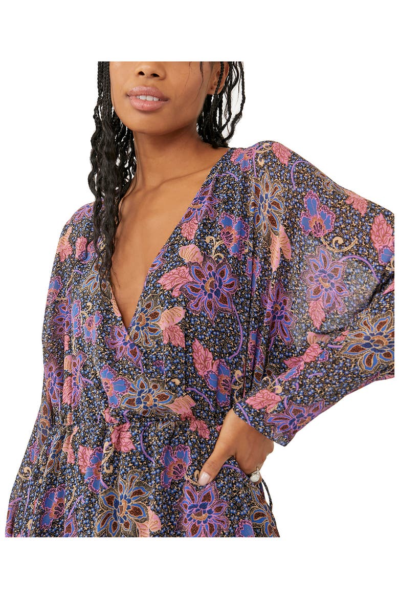 Teegan Floral Long Sleeve Minidress, Alternate, color, TWILIGHT COMBO