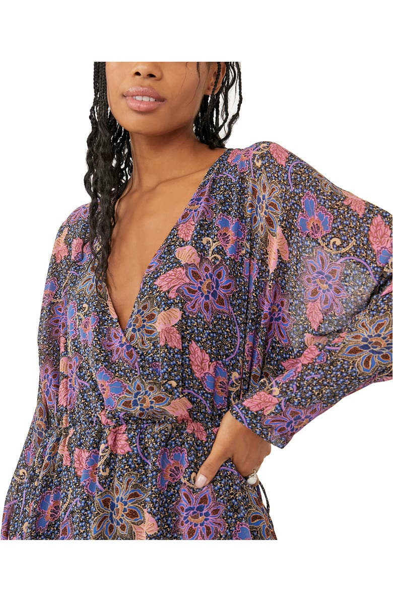 Free People Teegan Floral Long Sleeve Minidress, Alternate, color,