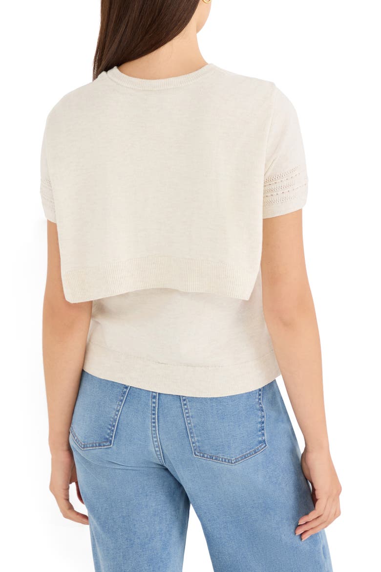 Piazza Layered Look Sweater, Alternate, color, COCONUT