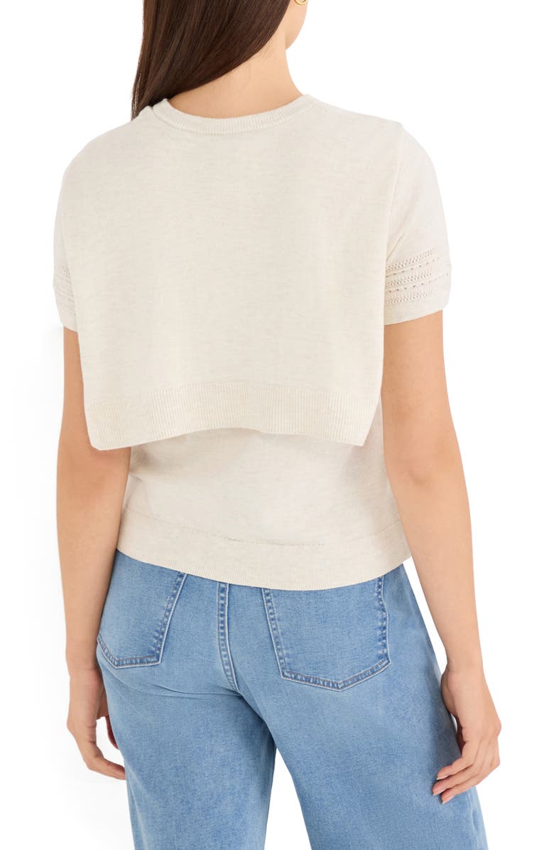 NIC+ZOE Piazza Layered Look Sweater, Alternate, color, Coconut