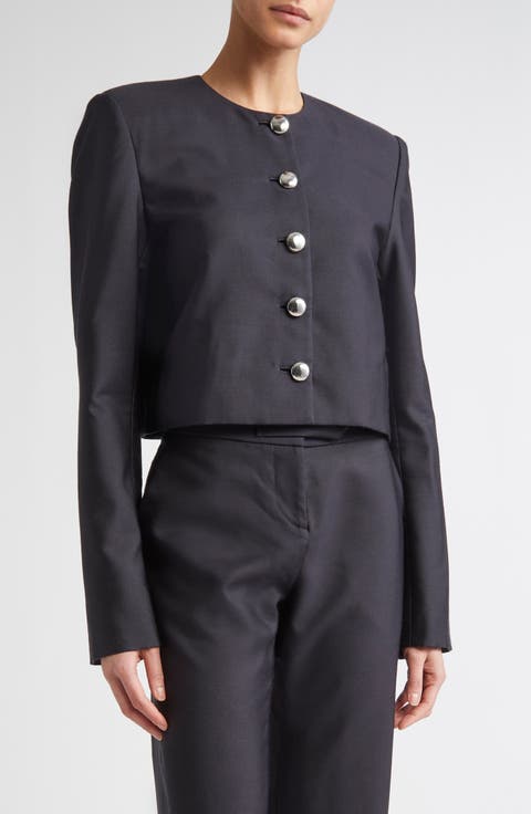 The Ryder Boxy Silk Mikado Crop Jacket