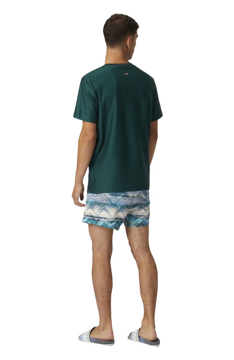 Missoni Swim Shorts With Macro Zig Zag Dégradé Print, Alternate, color, Blue