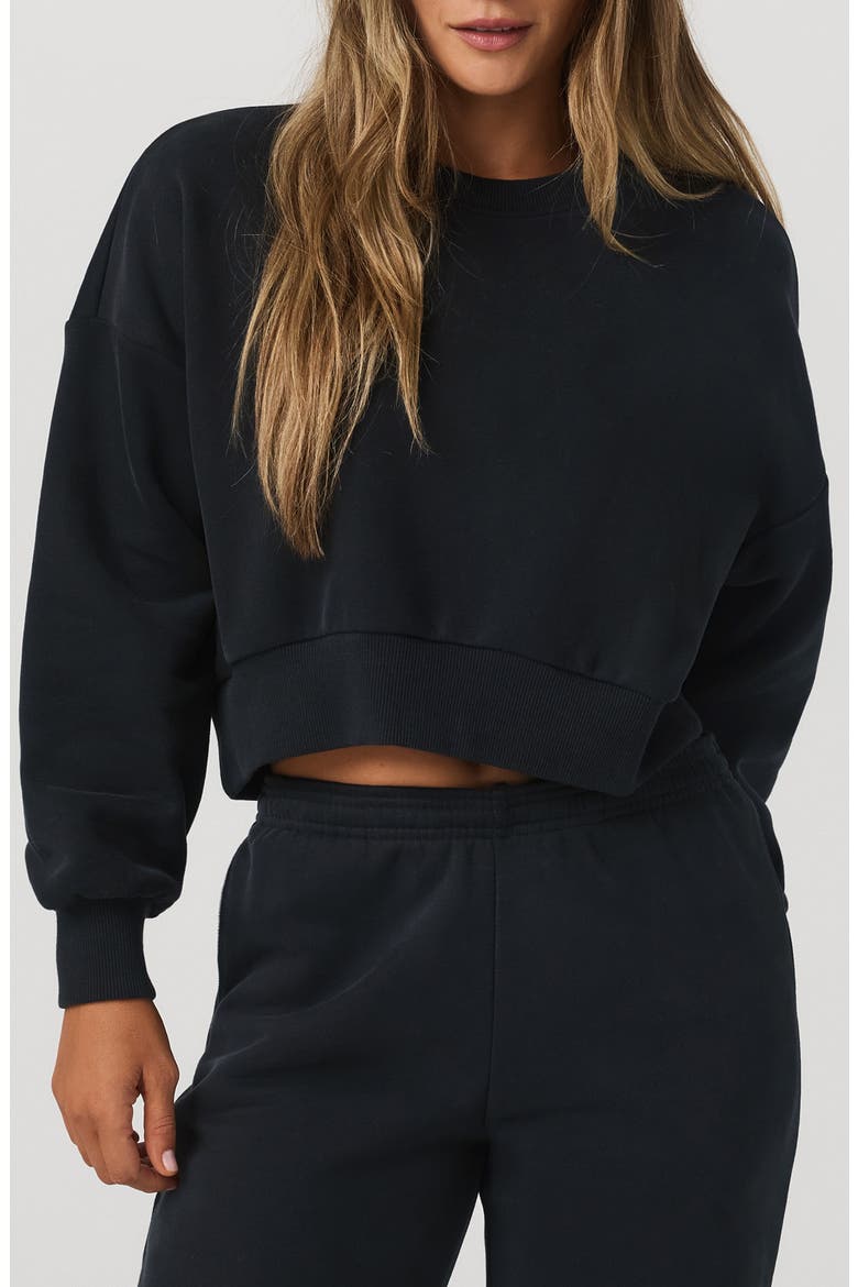 Restore Organic Cotton Blend Crop Sweatshirt, Main, color, WASHED BLACK