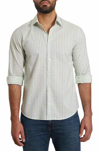 Jared Lang Trim Fit Gingham Pima Cotton Button-Up Shirt