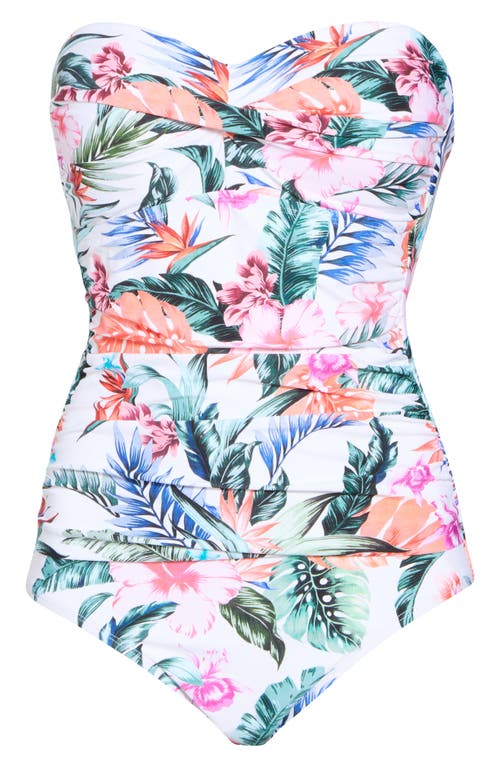 Jantzen Flora Bandeau One Piece Swimsuit In Multi