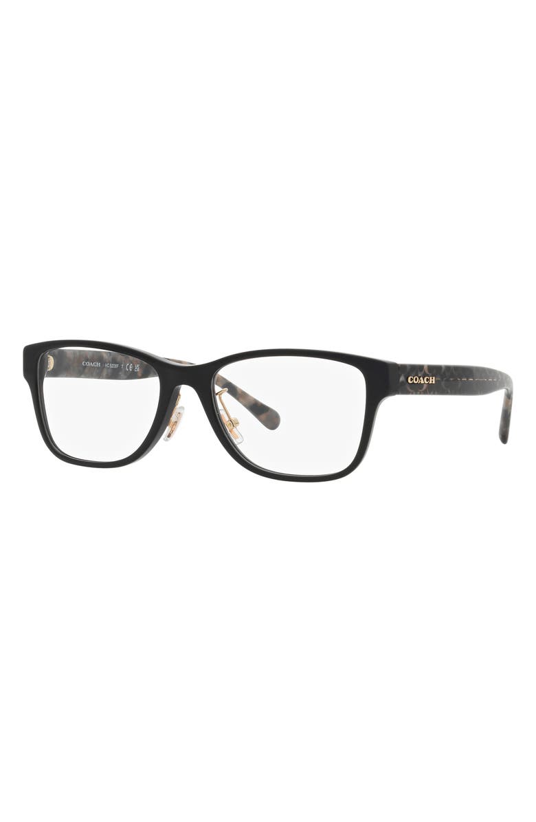 COACH 55mm Rectangular Optical Glasses, Alternate, color,