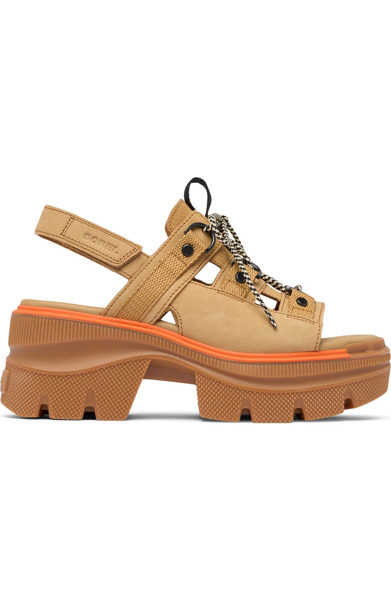SOREL Rein CB<sup>™</sup> Lace-Up Platform Sandal, Alternate, color, Caribou Buff/ Black