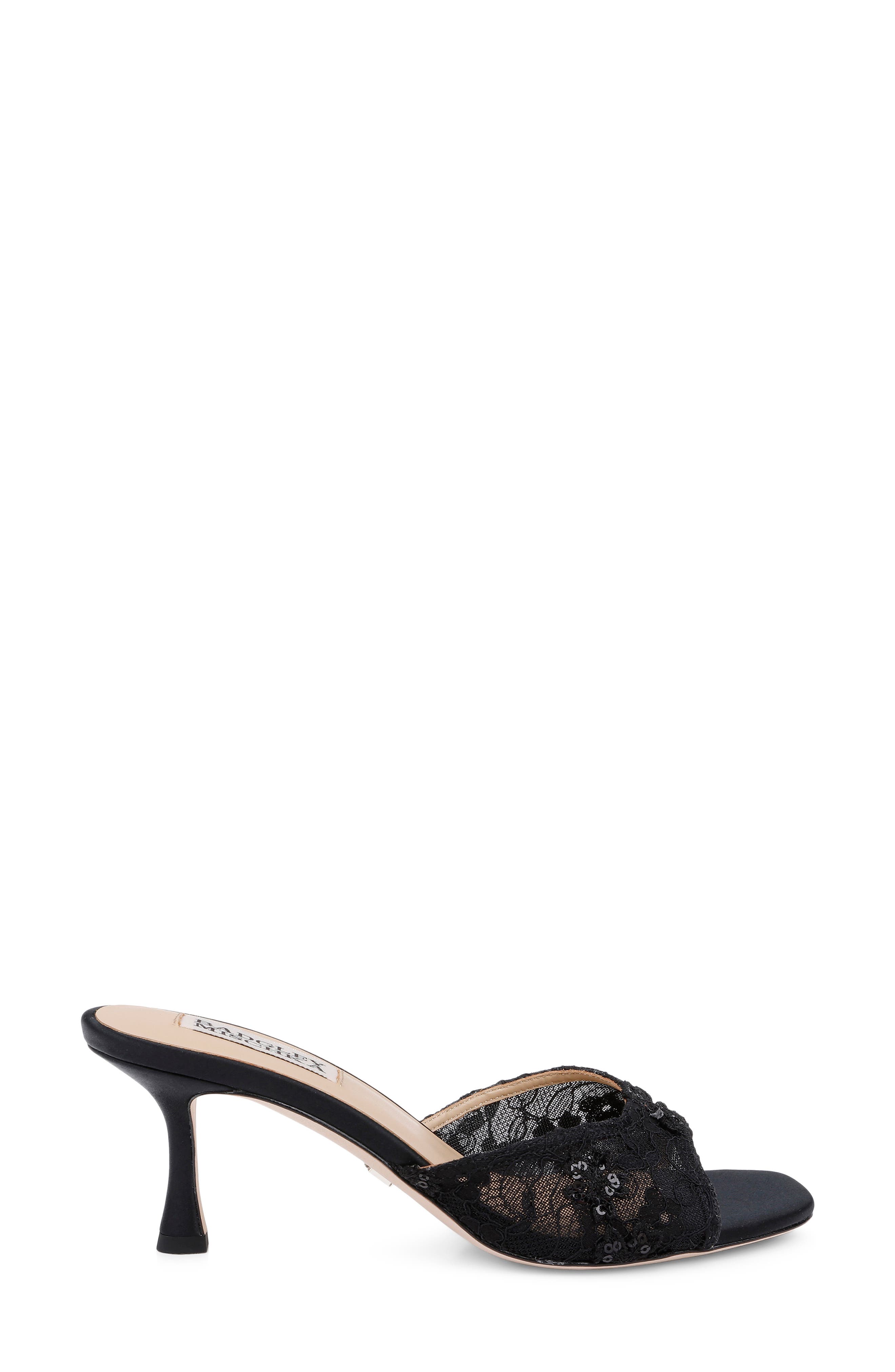 Badgley Mischka Collection Draya Sandal, Alternate, color, Black Satin