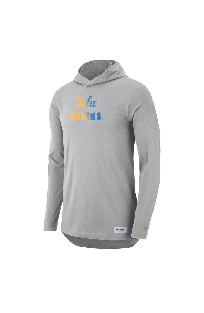 Nike Men's Nike Gray UCLA Bruins Campus Performance Hoodie Long Sleeve T-Shirt, Alternate, color, 