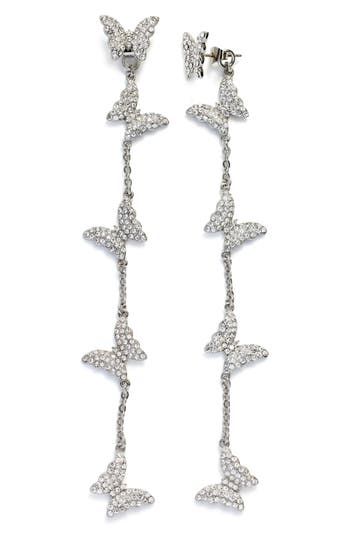 Kleinfeld Pavé Crystal Butterfly Linear Drop Earrings