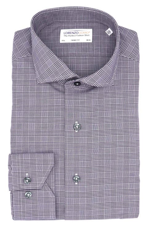 Check Long Sleeve Slim Fit Button-Up Shirt