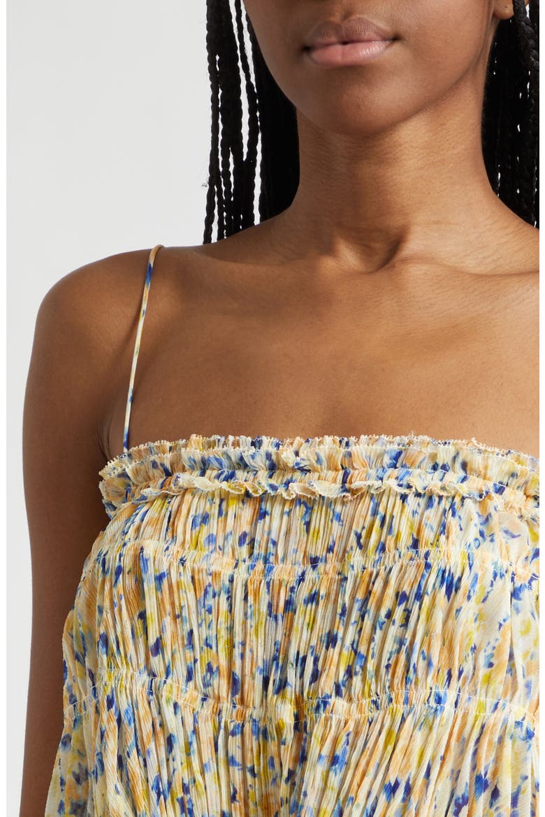 Florian Floral Silk Top, Alternate, color, DAFFODIL