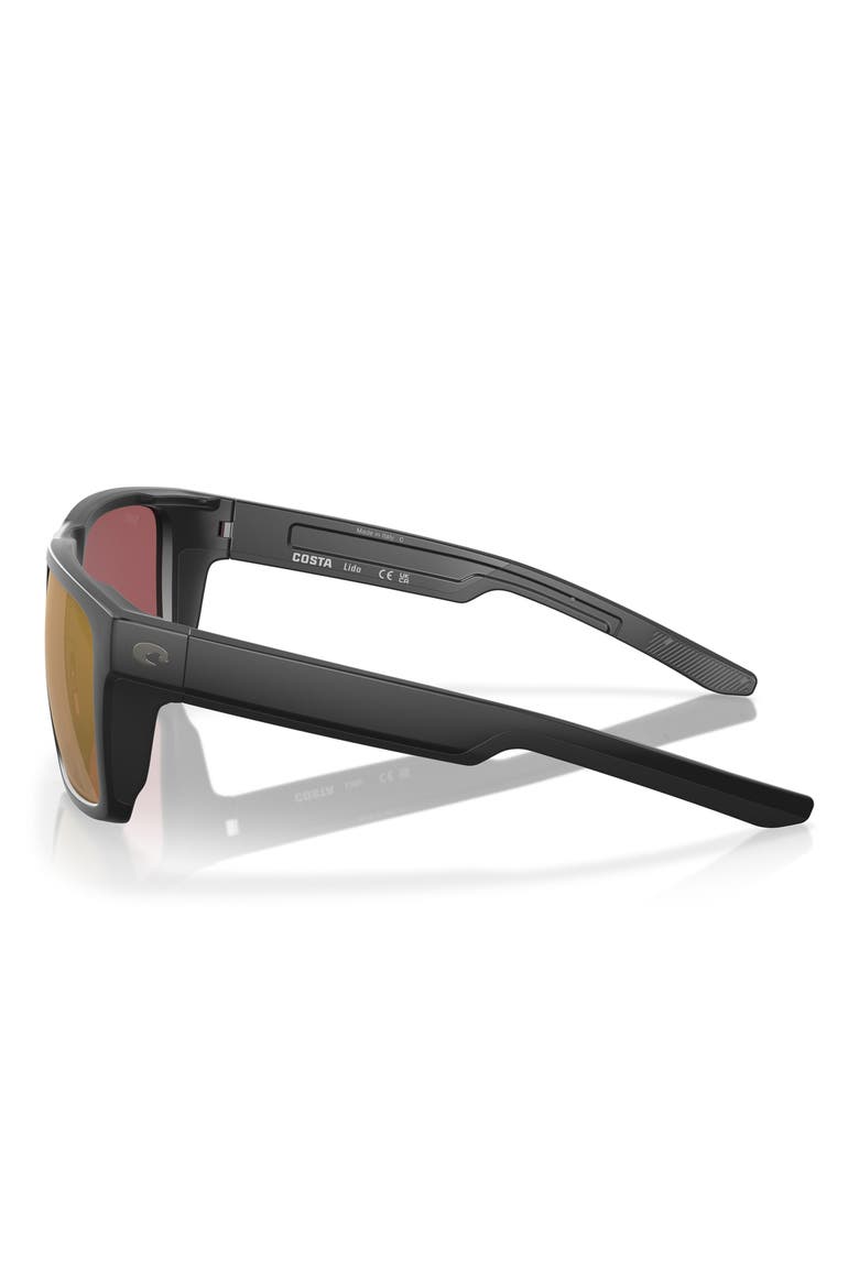 57mm Polarized Square Sunglasses, Alternate, color, MATTE BLACK