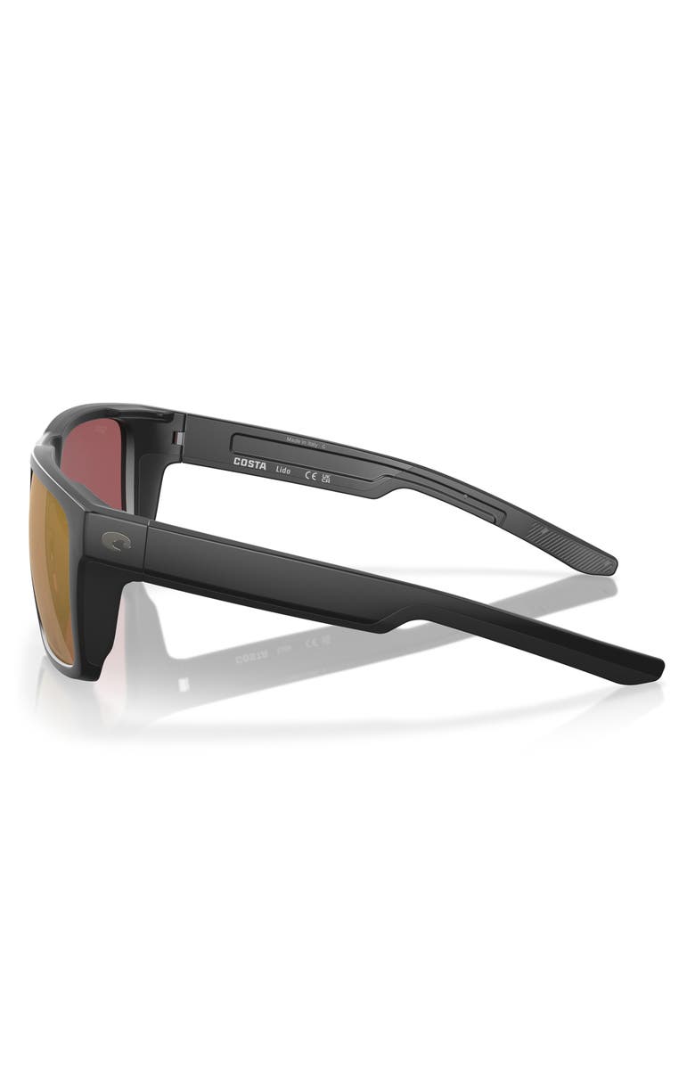 Costa Del Mar 57mm Polarized Square Sunglasses, Alternate, color, Matte Black