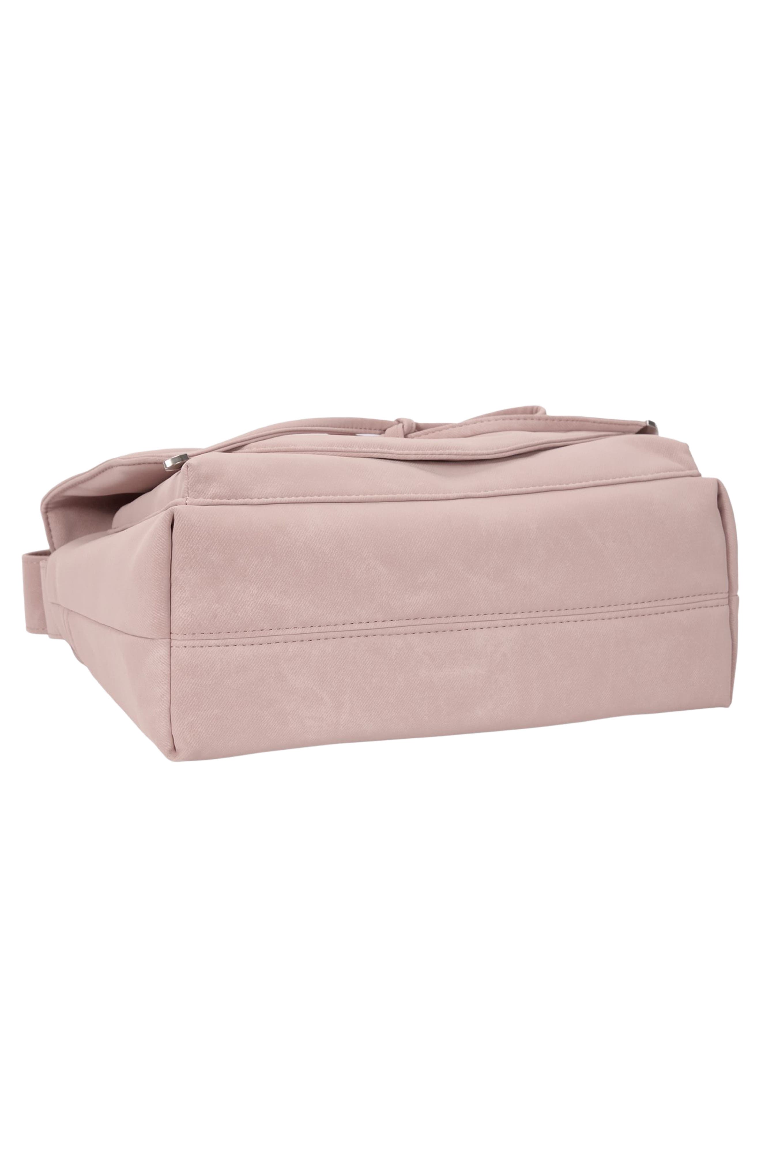 Small Ruched Flap Faux Suede Crossbody Bag, Alternate, color, DUSTY PINK