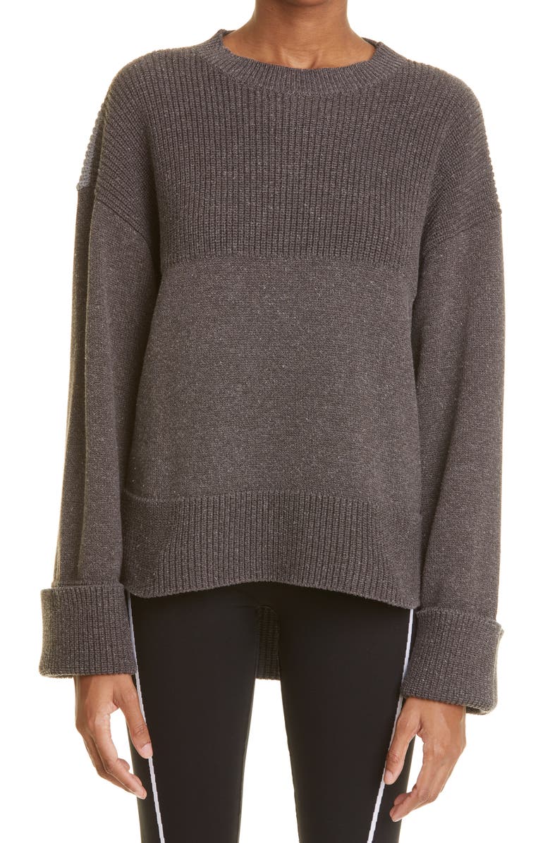 Off-White Diagonal Stripe Colorbock Sweater, Main, color,