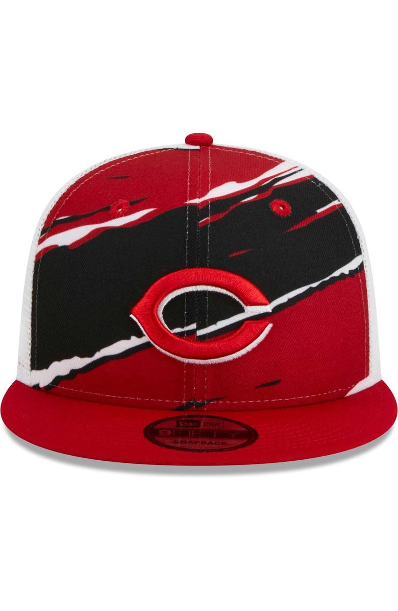 New Era Men's New Era Red Cincinnati Reds Tear Trucker 9FIFTY Snapback Hat, Alternate, color, 