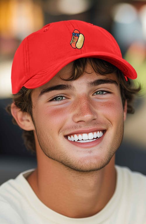 Dalix Dog Days Embroidered Casual Cap In Red