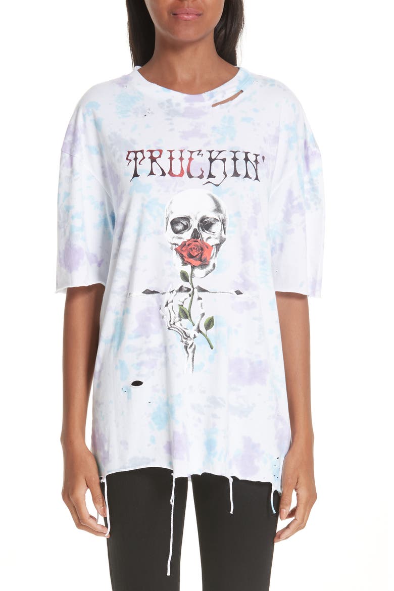 Truckin' Distressed Tee, Main, color, TYE DYE