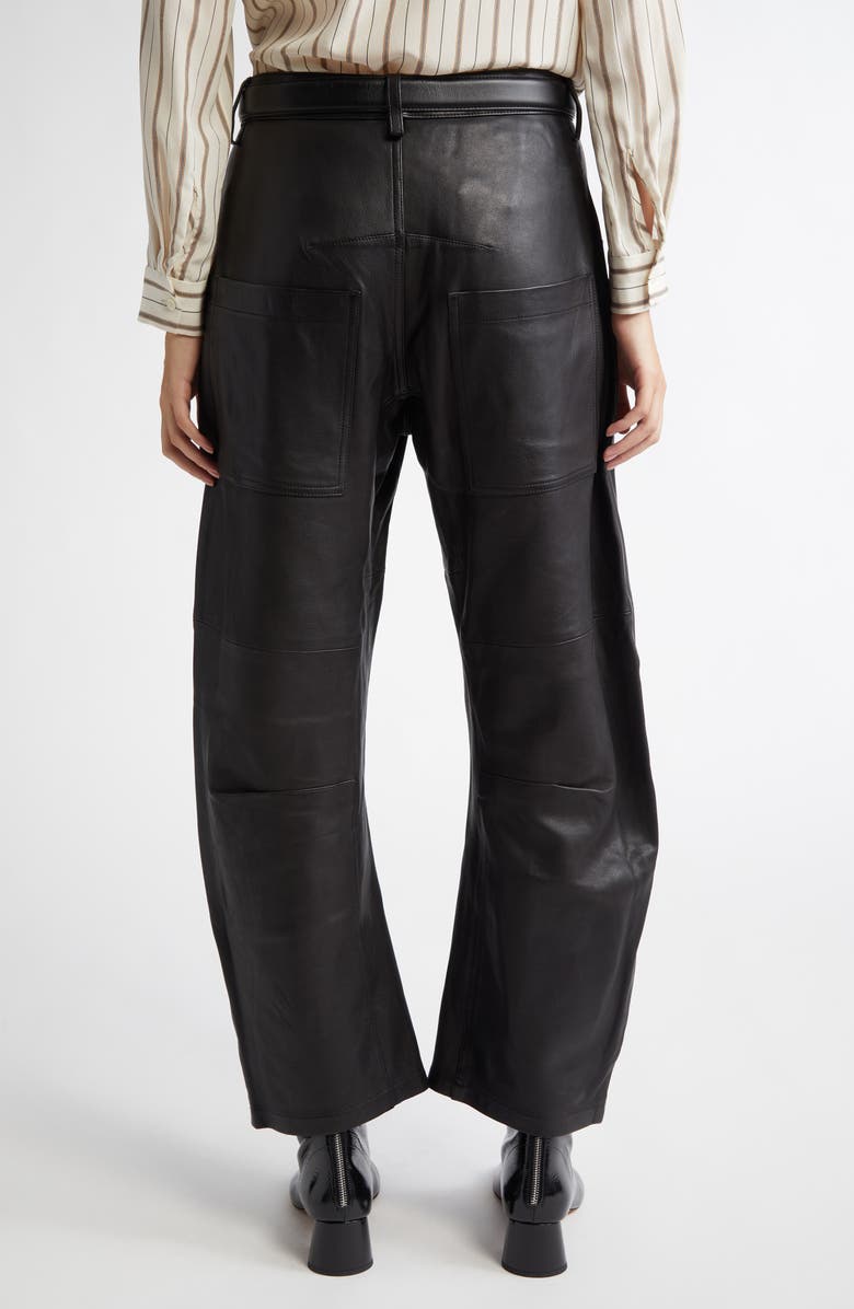 Nili Lotan Shon Barrel Leg Leather Pants, Alternate, color, 